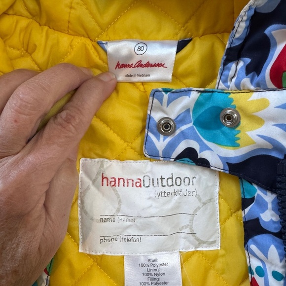 Hanna Andersson Baby Snowsuit Size 80 Nordic Print Hooded One Piece - Picture 3 of 6